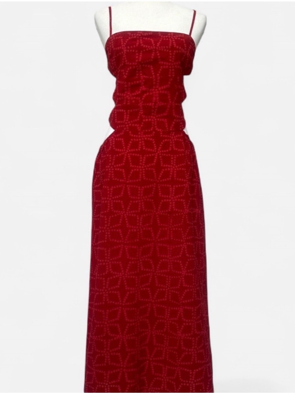 NWT Anthropologie Celandine Rio Batik Cutout Midi Red - Size Large - Picture 3 of 7